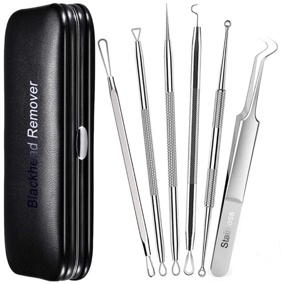 6pc Full Variety Blackhead Remover w/ Leather Case - Picture 1 of 4